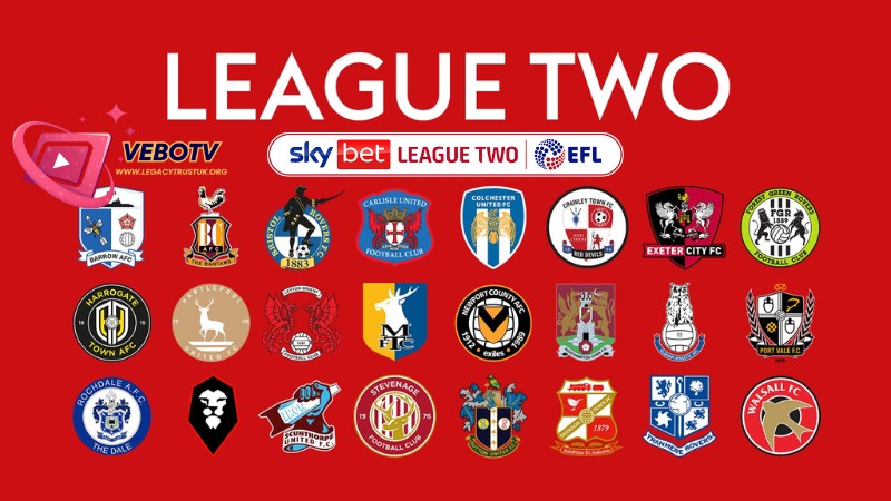 Giải hạng nhì quốc gia Anh - EFL League Two này có 24 câu lạc bộ